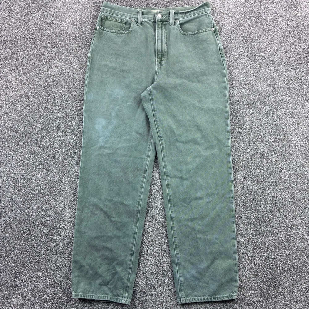 Madewell‎ Baggy Straight Jeans Women's 28 Sage Green High Rise Denim Pants